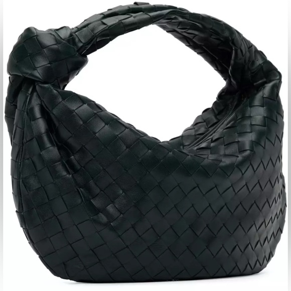NWT Bottega Veneta Jodie Teen Intrecciato Hobo Bag Inkwell Green Gold Hardware - Picture 7 of 8
